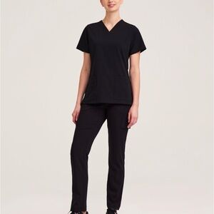 Black V-Neck Scrub top